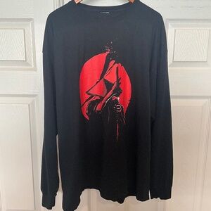 Samurai’s Revenge Asian Graphic Long Sleeve T-Shirt Slice Blade Japan XXL Black
